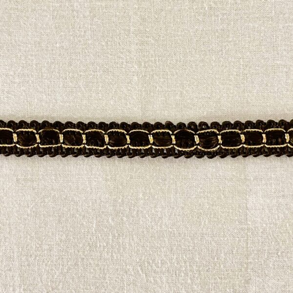Band brunt/guld - 10 mm - 1,5 m