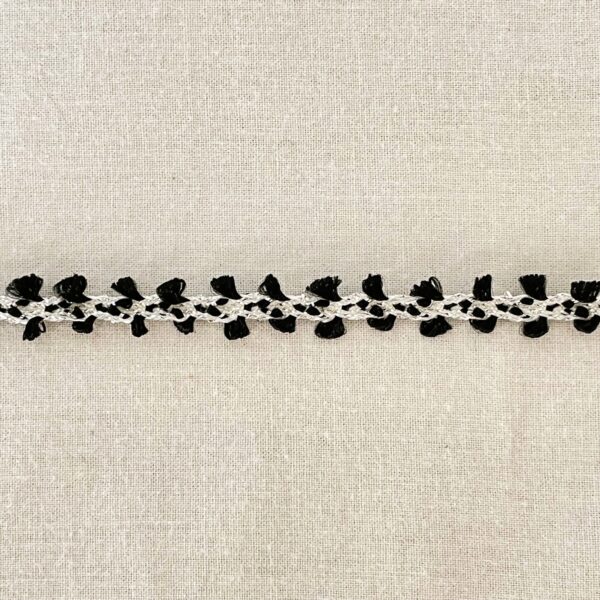 Band svart/vitt glitter - 5 mm - 3 m