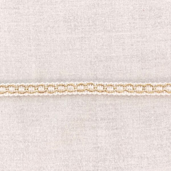 Band vitt/guld - 6 mm - 1 m